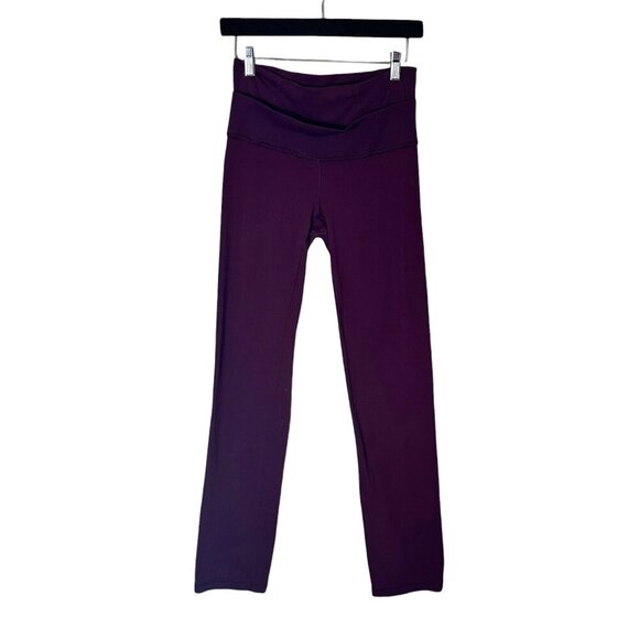 LULULEMON Straight Leg Yoga Pants Leggings Double Waist Band - size 8 - Picture 1 of 8